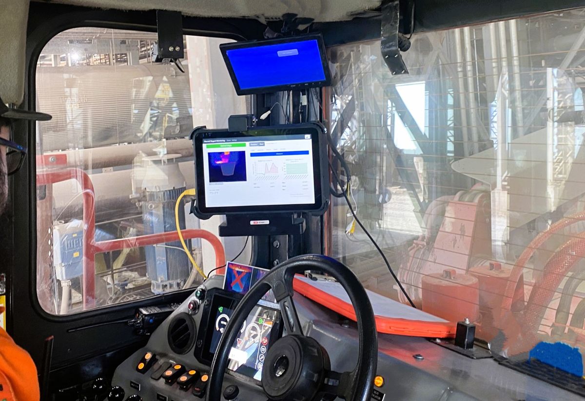 Display in the driver cab
